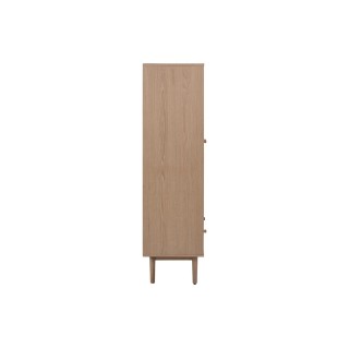 Vitrine scandinave en chêne blanchie 2 portes vitrées et 1 tiroir ASHLEY - HELLIN