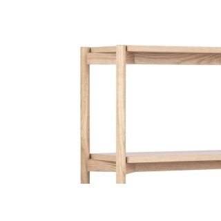 Bibliothèque scandinave en chêne blanchi 4 tablettes BRENDA - HELLIN