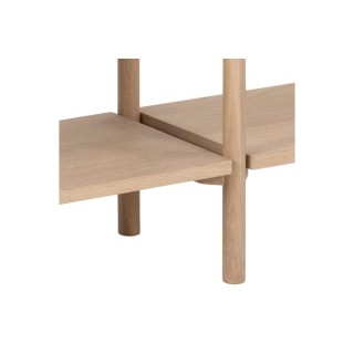 Bibliothèque double scandinave en chêne blanchi 4 tablettes BRENDA - HELLIN