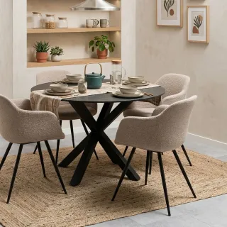 Table de salle à manger ronde en céramique L119 NEIVA - HELLIN