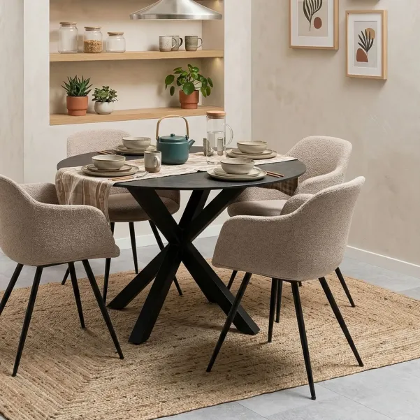 Table de salle à manger ronde en céramique L119 NEIVA - HELLIN