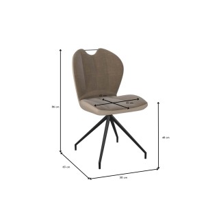 EXPO Chaises pivotantes en tissu marron et métal (lot de 2) NEWARK - HELLIN