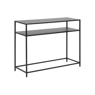 Console rectangulaire double plateau en métal noir L100 CASSIA - HELLIN