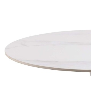 Table à manger ronde en céramique et pied tulipe en métal L90 MARSA - HELLIN