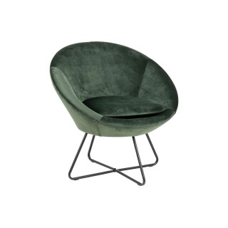 Fauteuil moderne en velours et metal scott