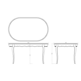Table à manger ovale de couleur blanche : 6 personnes | Hellin