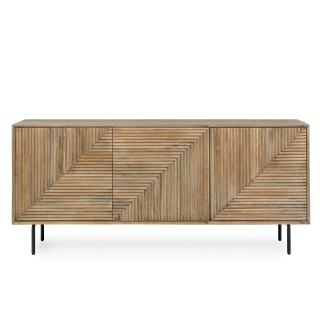 Buffet en bois de manguier 3 portes et pieds metal noir l184 manaus