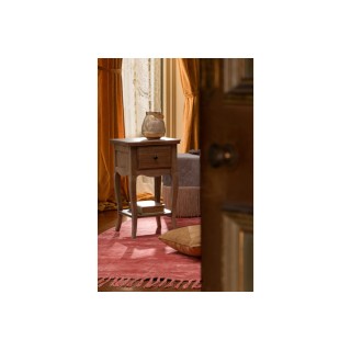 Table de chevet en bois de manguier 1 tiroir 1 tablette GRACE - HELLIN