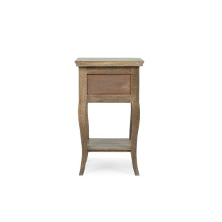 Table de chevet en bois de manguier 1 tiroir 1 tablette GRACE - HELLIN
