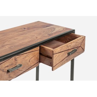 Console en bois d'acacia et structure en métal 3 tiroirs ELEANOR - HELLIN