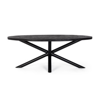Table de salle à manger ovale et pied central araignée noir L200 FELICITY - HELLIN