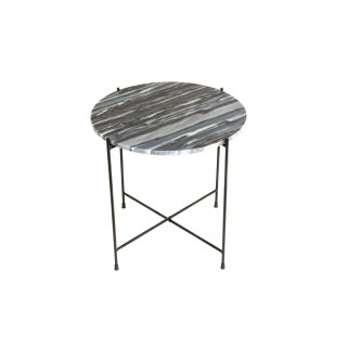 Table basse ronde en marbre et pieds en metal noir d50 melba