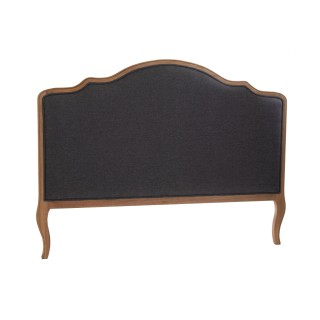 Tête de lit double en bois et en tissu gris l160 betsy