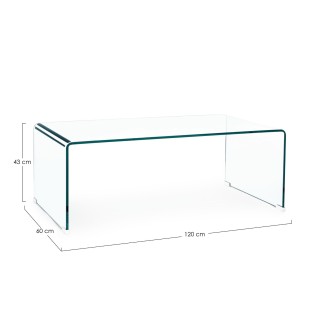 Table basse rectangulaire contemporaine en verre L120 IDORA - HELLIN