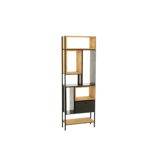 Bibliotheque en bois et metal bina