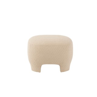 Pouf en tissu bouclette blanc edelweiss