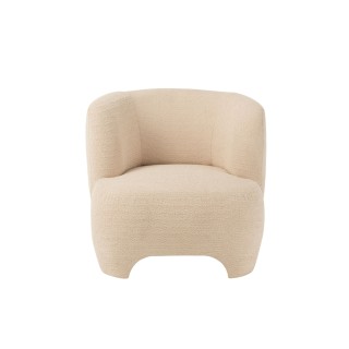 Fauteuil en tissu bouclette blanc edelweiss