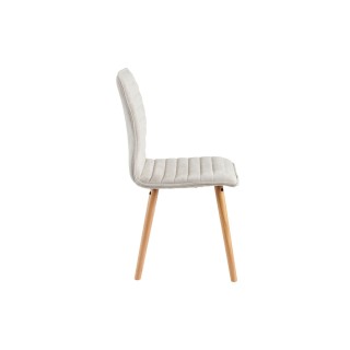 Chaises en tissu beige et en chêne huilé massif (lot de 2) - GOVER