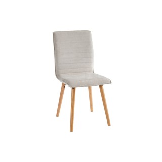 Chaises en tissu beige et en chêne huilé massif (lot de 2) - GOVER
