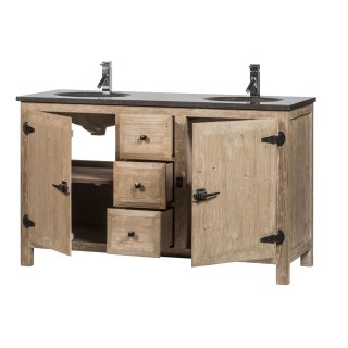 Meuble sous vasque de salle de bain en bois et métal - HELLIN