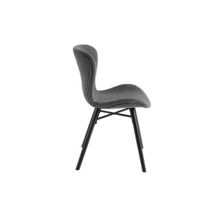 Chaises tissu bouclette gris anthracite et bois chêne (lot de 2) MATILDA - HELLIN