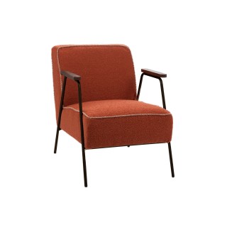 Fauteuil vintage en tissu uni et pieds metal sintra