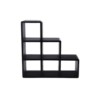 Bibliotheque étagère echelle en teck 6 cubes de rangement milan