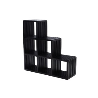 Bibliothèque étagère échelle en teck 6 cubes de rangement MILAN - HELLIN