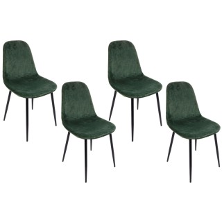Chaise de salle à manger en velours et métal (lot de 4) AURELIA - HELLIN
