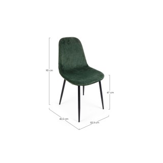 Chaise de salle à manger en velours et métal (lot de 4) AURELIA - HELLIN