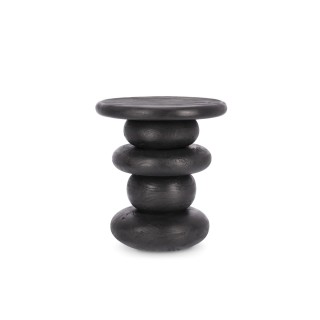 Table basse ronde en bois de manguier noir d40 cairn
