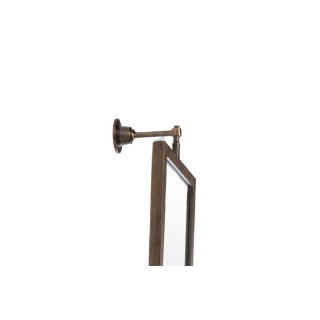 Miroir rectangulaire pivotant en métal doré vieilli H106 - HELLIN