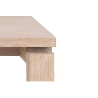 Table de salle à manger rectangulaire en chêne blanchi L200 - HELLIN