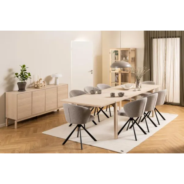 Table rectangulaire extensible en chêne blanchi L200/300 - HELLIN
