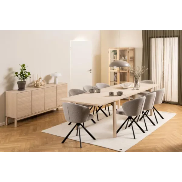 Table rectangulaire extensible en chêne blanchi L200/300 - HELLIN