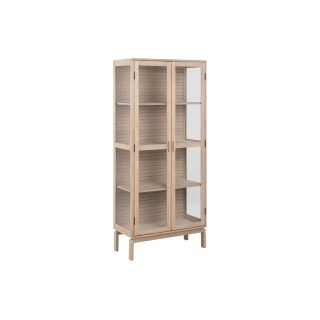 Vitrine en chêne blanchi et verre 2 portes l80 liac