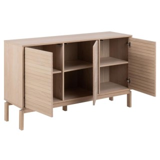 Buffet bas de salle à manger en chêne blanchi 3 portes L135 - HELLIN