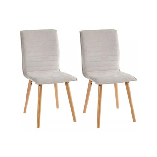 lot de deux chaises scandinaves en tissu beige