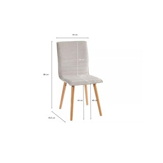 Chaises en tissu beige et en chêne huilé massif (lot de 2) - GOVER