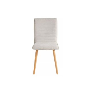 Chaises en tissu beige et en chêne huilé massif (lot de 2) - GOVER