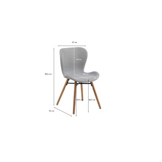 Chaise bois de chêne et tissu coloré : style scandinave | Hellin