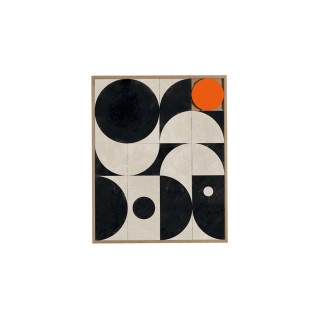 Tableau en bois taquin graphique noir et blanc 63 x 78 eclipse