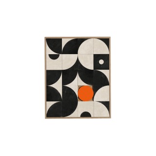Tableau en bois taquin graphique noir et blanc 63 x 78 Eclipse - HELLIN