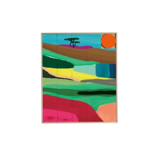 Tableau en bois taquin décors de cote d opale 78 x 93 falaize