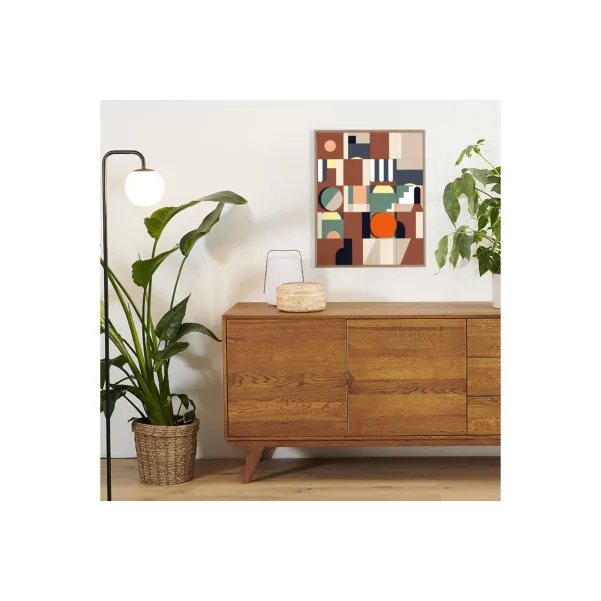 Tableau en bois taquin graphique et coloré 63 x 78 Ariad - HELLIN
