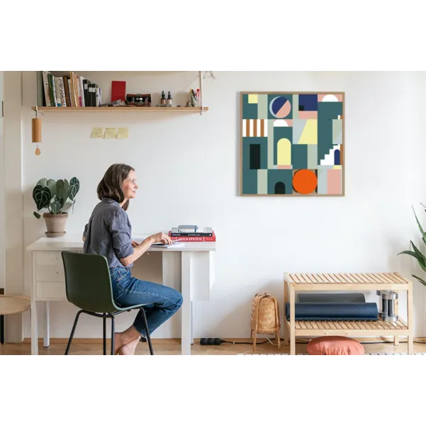 Tableau en bois taquin moderne et coloré  63 x 63  AZED - HELLIN