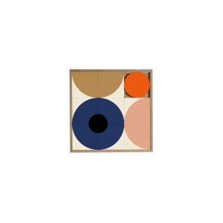 Tableau en bois taquin de perspectives 48 x 48 globe