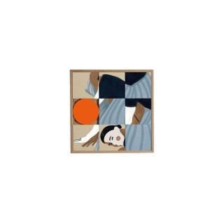 Tableau en bois TAQUIN portrait de femme  48 x 48 Miror- HELLIN