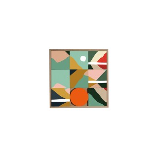 Tableau en bois taquin nature montagne  48 x 48 Reflet - HELLIN