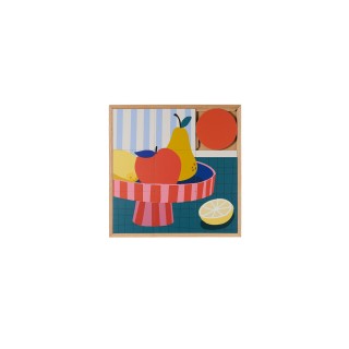 Tableau en bois taquin abstrait colore 48 x 48 hedia
